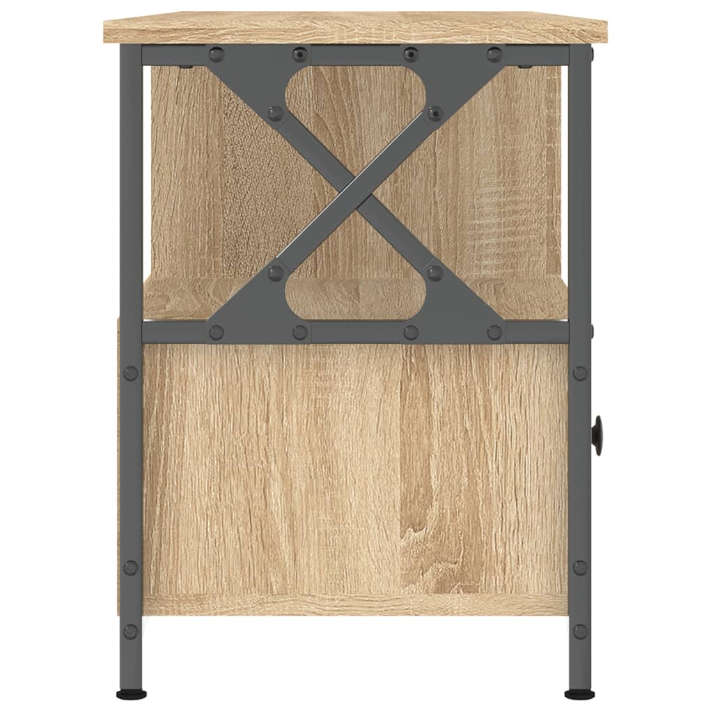 vidaXL Comodă TV, stejar sonoma, 102x33x45 cm, lemn prelucrat & fier vidaXL Comodă TV, stejar sonoma, 102x33x45 cm, lemn prelucrat & fier