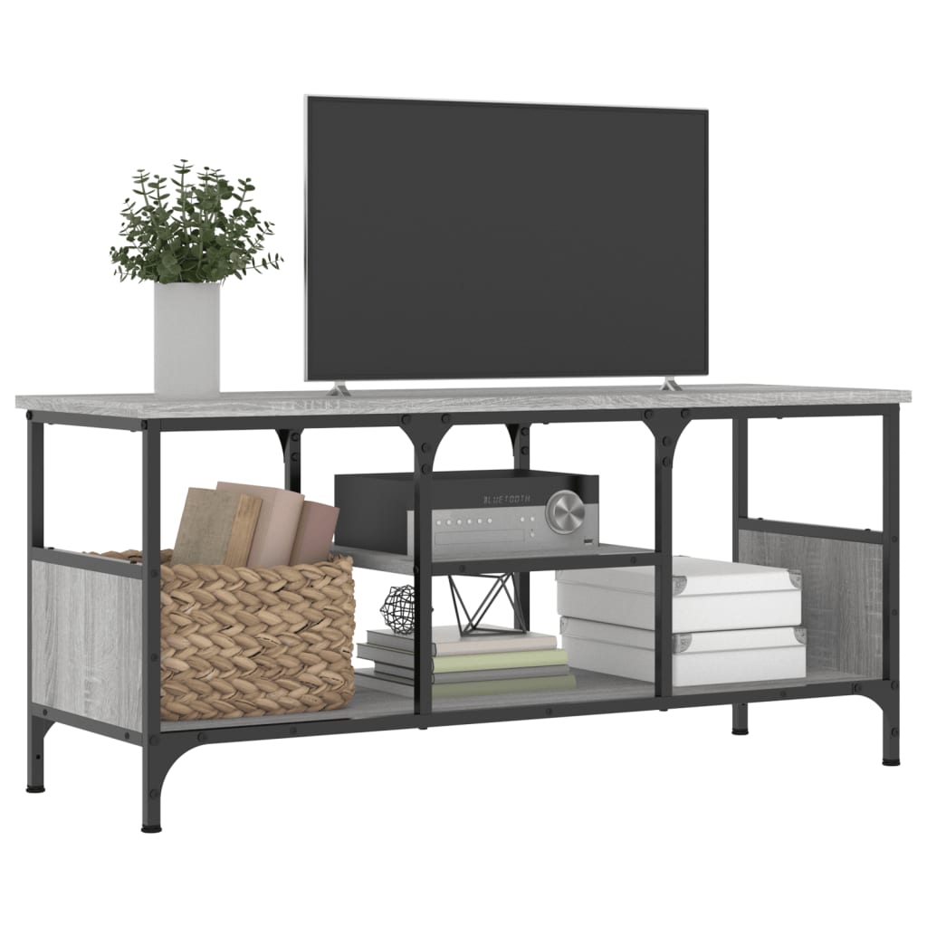 vidaXL Comodă TV, sonoma gri, 100x35x45 cm, lemn prelucrat & fier vidaXL Comodă TV, sonoma gri, 100x35x45 cm, lemn prelucrat & fier