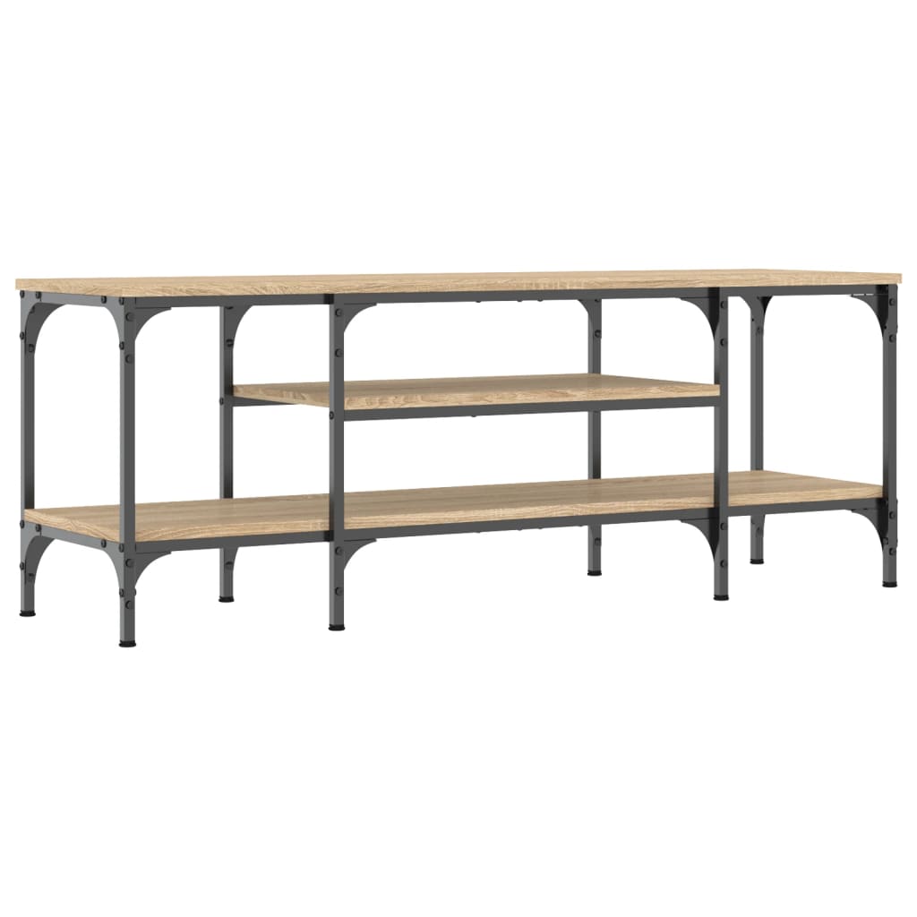 vidaXL Comodă TV, stejar sonoma, 121x35x45 cm, lemn prelucrat & fier vidaXL Comodă TV, stejar sonoma, 121x35x45 cm, lemn prelucrat & fier