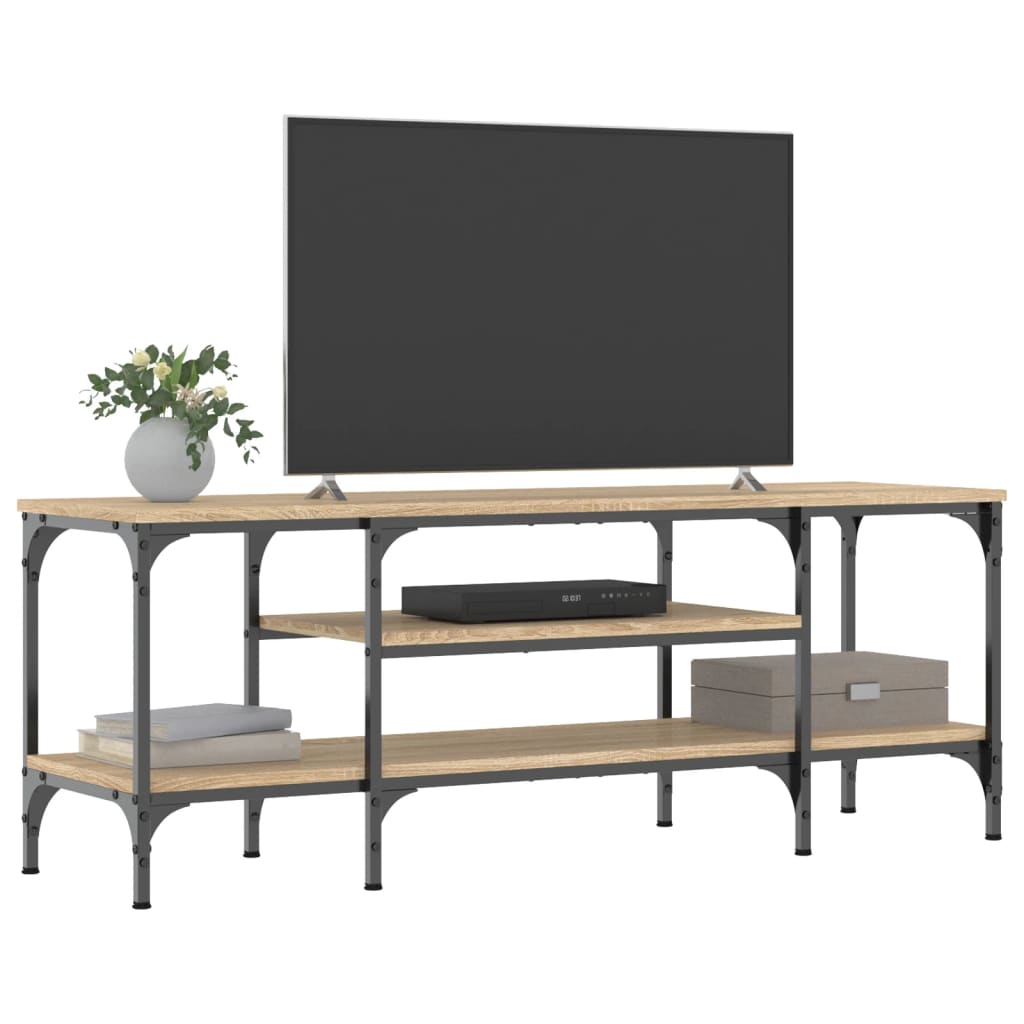vidaXL Comodă TV, stejar sonoma, 121x35x45 cm, lemn prelucrat & fier vidaXL Comodă TV, stejar sonoma, 121x35x45 cm, lemn prelucrat & fier