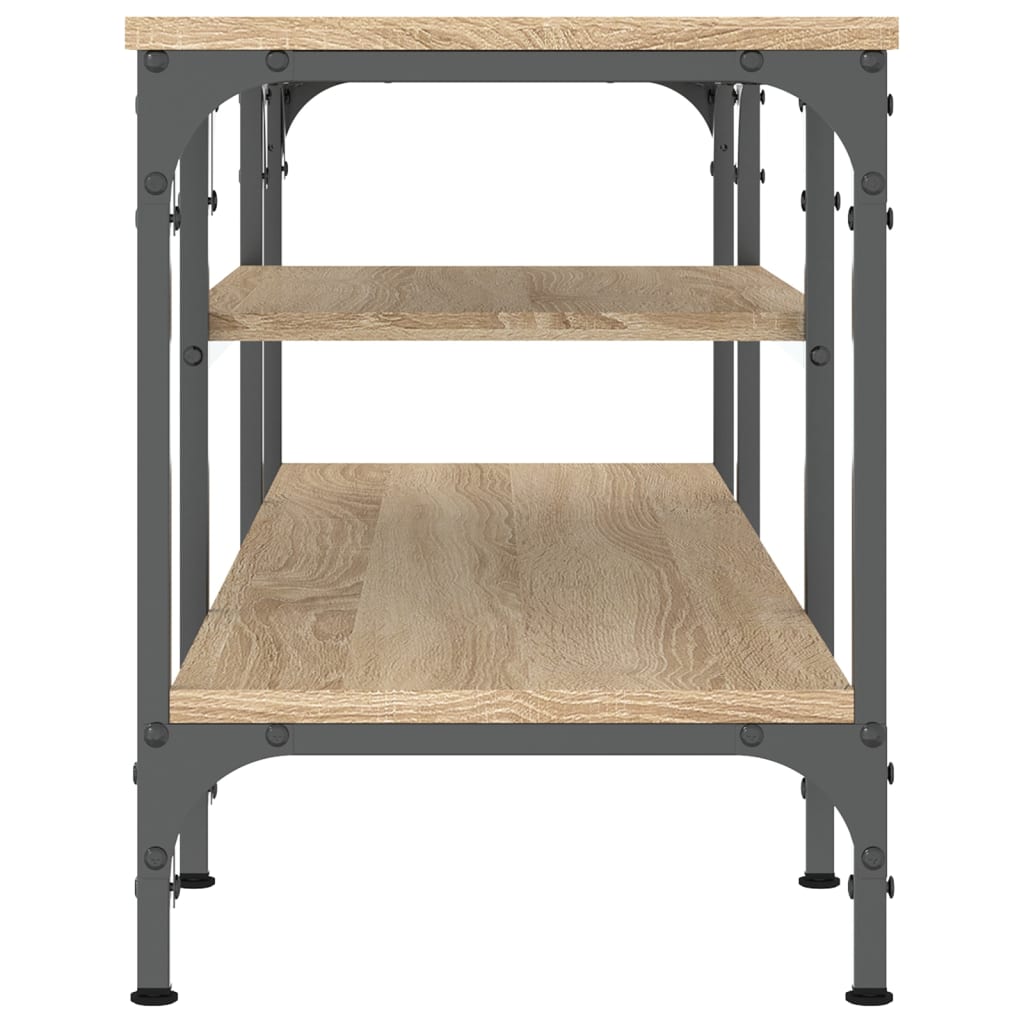 vidaXL Comodă TV, stejar sonoma, 121x35x45 cm, lemn prelucrat & fier vidaXL Comodă TV, stejar sonoma, 121x35x45 cm, lemn prelucrat & fier