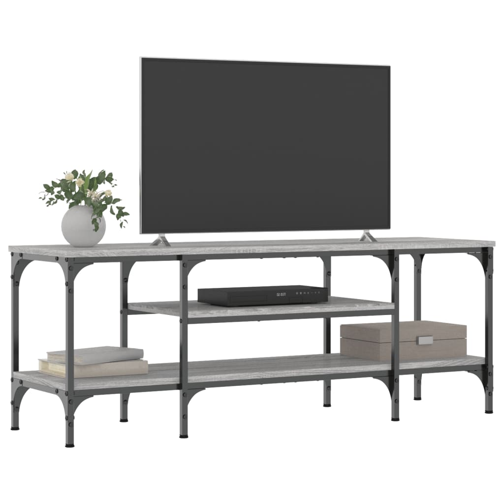 vidaXL Comodă TV, sonoma gri, 121x35x45 cm, lemn prelucrat & fier vidaXL Comodă TV, sonoma gri, 121x35x45 cm, lemn prelucrat & fier