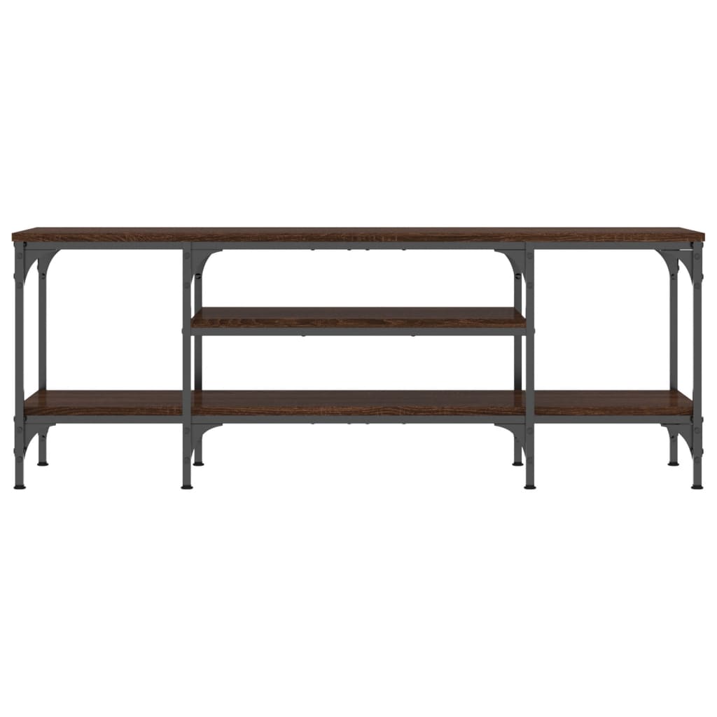 vidaXL Comodă TV, stejar maro, 121x35x45 cm, lemn prelucrat & fier