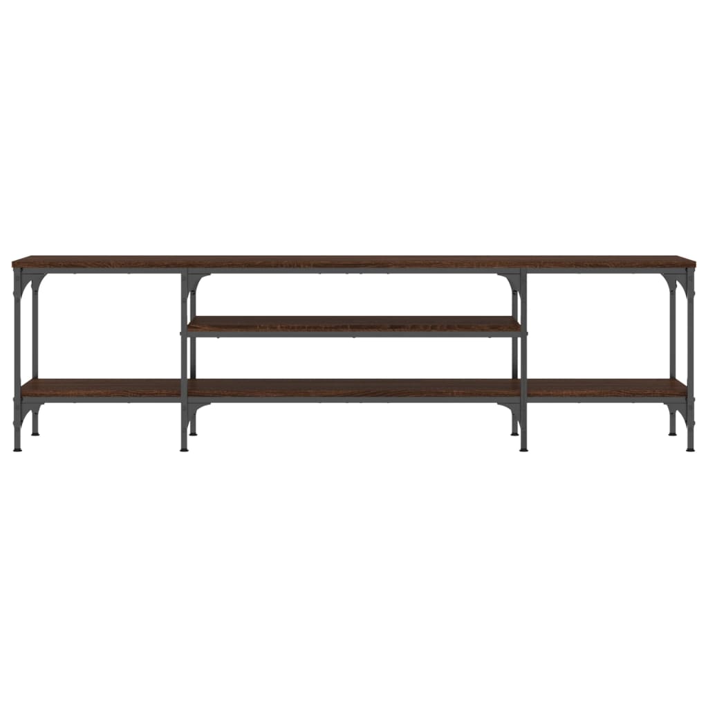 vidaXL Comodă TV, stejar maro, 161x35x45 cm, lemn prelucrat & fier