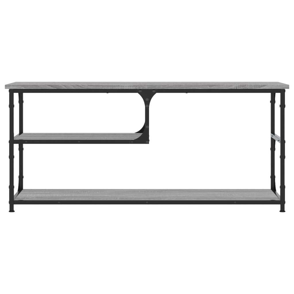 vidaXL Comodă TV, gri sonoma, 103x38x46,5 cm, lemn prelucrat și oțel vidaXL Comodă TV, gri sonoma, 103x38x46,5 cm, lemn prelucrat și oțel