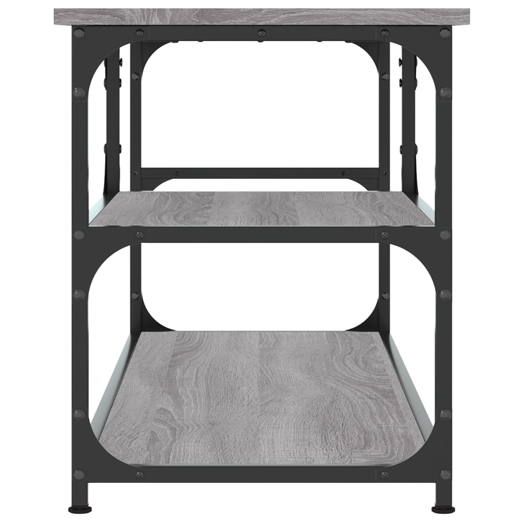 vidaXL Comodă TV, gri sonoma, 103x38x46,5 cm, lemn prelucrat și oțel vidaXL Comodă TV, gri sonoma, 103x38x46,5 cm, lemn prelucrat și oțel