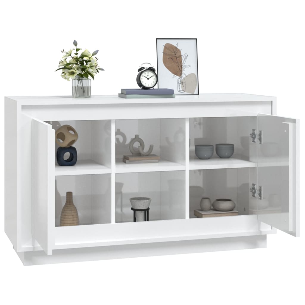 vidaXL Dulap, alb extralucios, 102x35x60 cm, lemn prelucrat