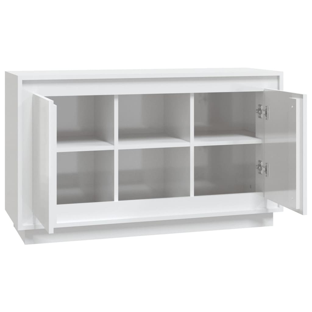 vidaXL Dulap, alb extralucios, 102x35x60 cm, lemn prelucrat