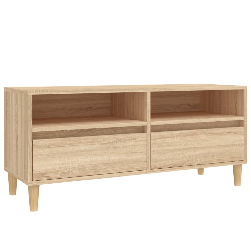 vidaXL Comodă TV, stejar sonoma, 100x34,5x44,5 cm, lemn prelucrat