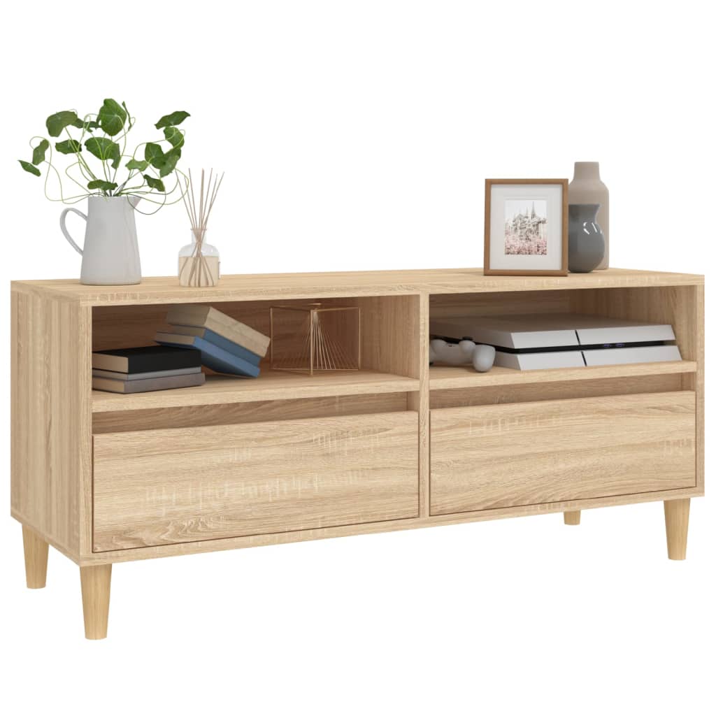 vidaXL Comodă TV, stejar sonoma, 100x34,5x44,5 cm, lemn prelucrat