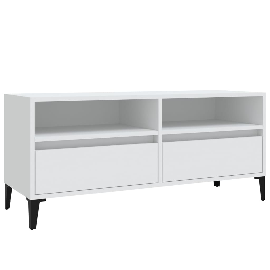 vidaXL Comodă TV, alb, 100x34,5x44,5 cm, lemn prelucrat
