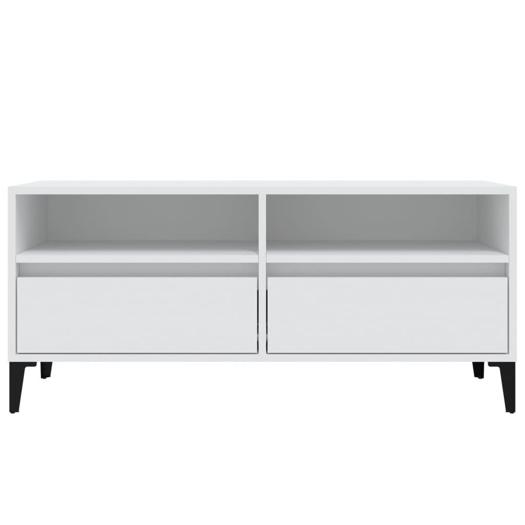 vidaXL Comodă TV, alb, 100x34,5x44,5 cm, lemn prelucrat