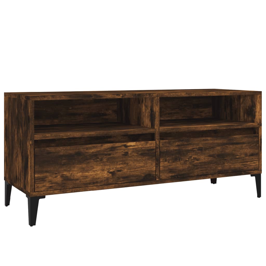 vidaXL Comodă TV, stejar fumuriu, 100x34,5x44,5 cm, lemn prelucrat vidaXL Comodă TV, stejar fumuriu, 100x34,5x44,5 cm, lemn prelucrat