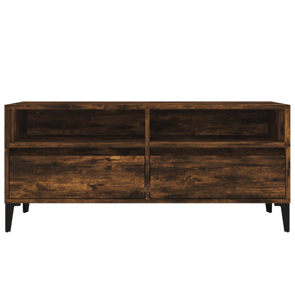 vidaXL Comodă TV, stejar fumuriu, 100x34,5x44,5 cm, lemn prelucrat vidaXL Comodă TV, stejar fumuriu, 100x34,5x44,5 cm, lemn prelucrat
