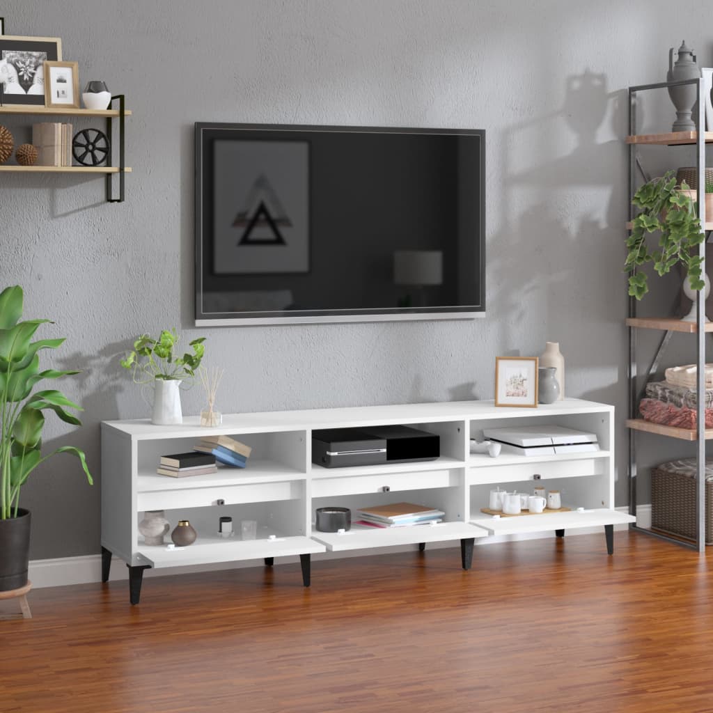 vidaXL Comodă TV, alb, 150x30x44,5 cm, lemn prelucrat vidaXL Comodă TV, alb, 150x30x44,5 cm, lemn prelucrat