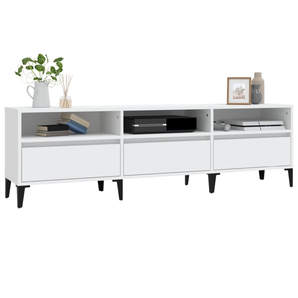 vidaXL Comodă TV, alb, 150x30x44,5 cm, lemn prelucrat vidaXL Comodă TV, alb, 150x30x44,5 cm, lemn prelucrat