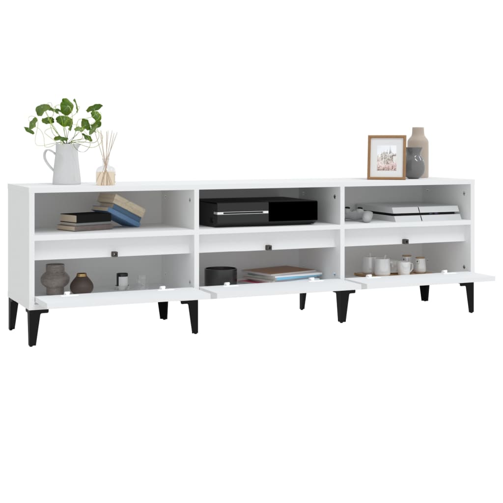 vidaXL Comodă TV, alb, 150x30x44,5 cm, lemn prelucrat vidaXL Comodă TV, alb, 150x30x44,5 cm, lemn prelucrat