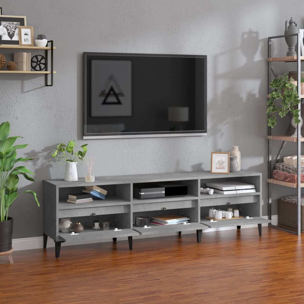 vidaXL Comodă TV, gri beton, 150x30x44,5 cm, lemn prelucrat vidaXL Comodă TV, gri beton, 150x30x44,5 cm, lemn prelucrat