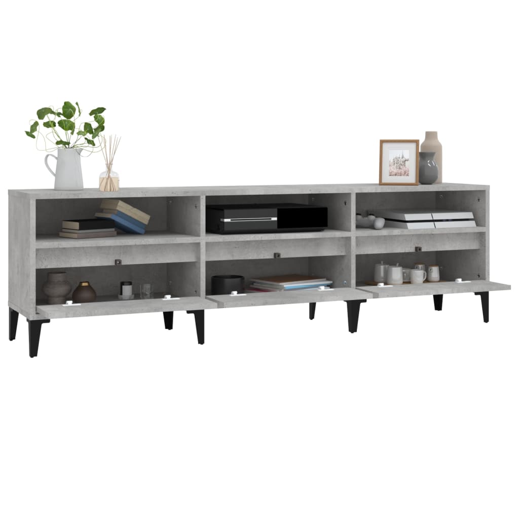 vidaXL Comodă TV, gri beton, 150x30x44,5 cm, lemn prelucrat vidaXL Comodă TV, gri beton, 150x30x44,5 cm, lemn prelucrat