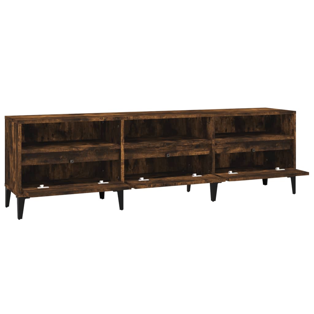 vidaXL Comodă TV, stejar fumuriu, 150x30x44,5 cm, lemn prelucrat