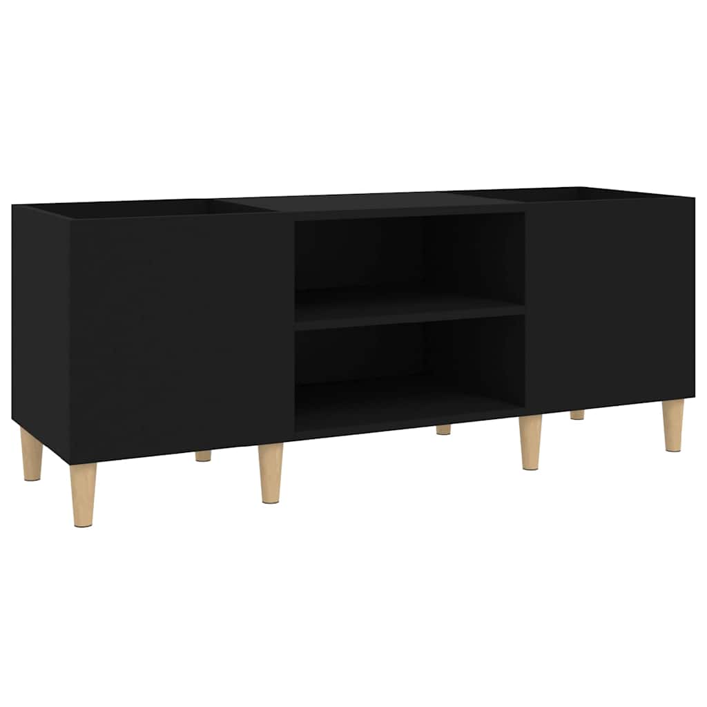 vidaXL Comodă discuri, negru, 121x38x48 cm, lemn prelucrat vidaXL Comodă discuri, negru, 121x38x48 cm, lemn prelucrat