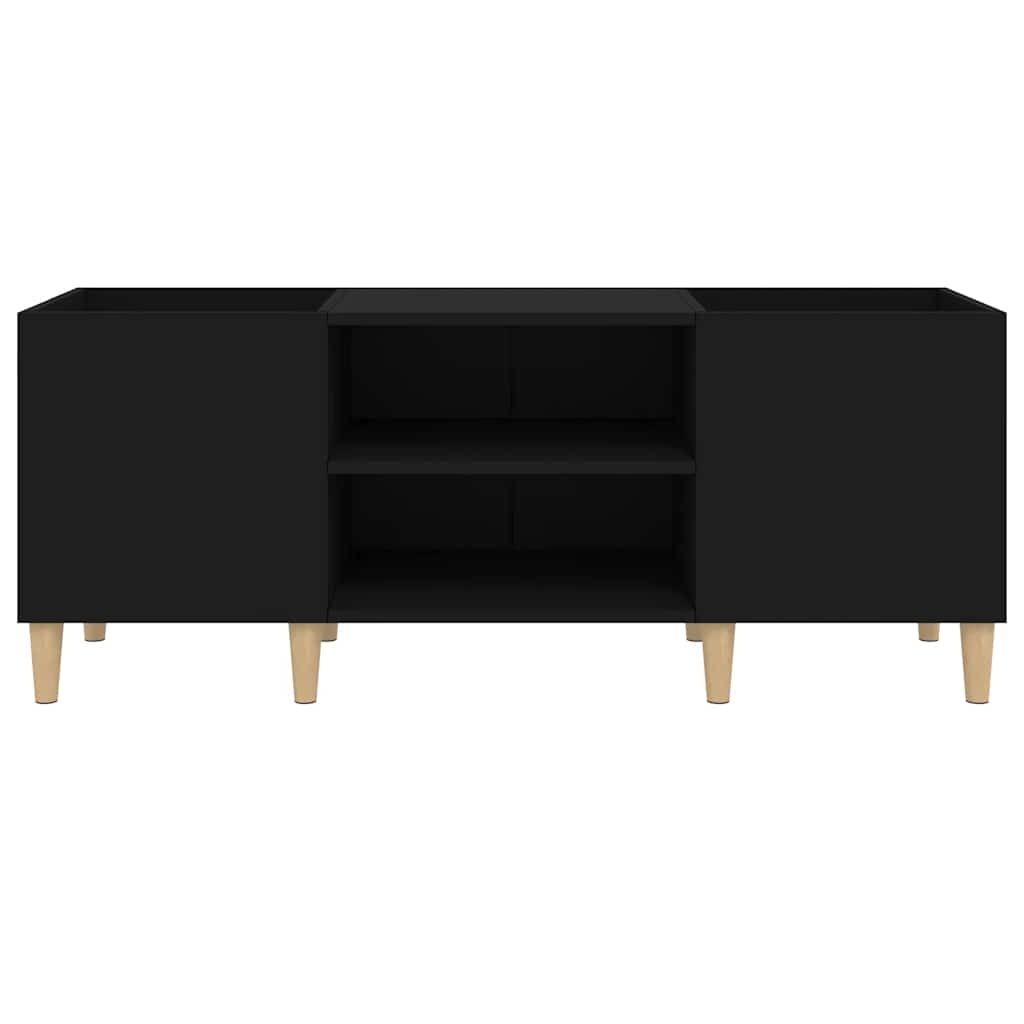 vidaXL Comodă discuri, negru, 121x38x48 cm, lemn prelucrat vidaXL Comodă discuri, negru, 121x38x48 cm, lemn prelucrat