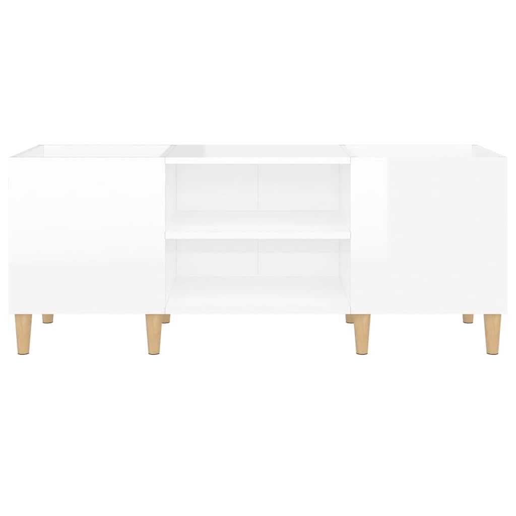 vidaXL Dulapuri pentru discuri alb lucios 121x38x48 cm, lemn prelucrat vidaXL Dulapuri pentru discuri alb lucios 121x38x48 cm, lemn prelucrat