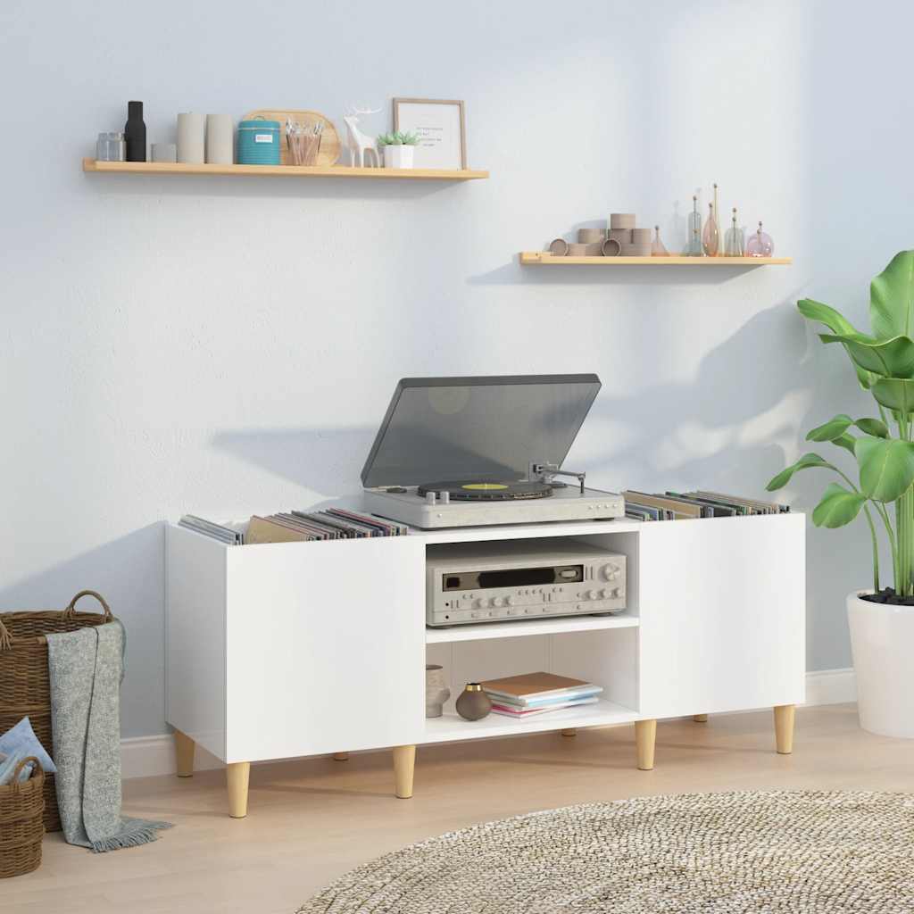 vidaXL Dulapuri pentru discuri alb lucios 121x38x48 cm, lemn prelucrat vidaXL Dulapuri pentru discuri alb lucios 121x38x48 cm, lemn prelucrat