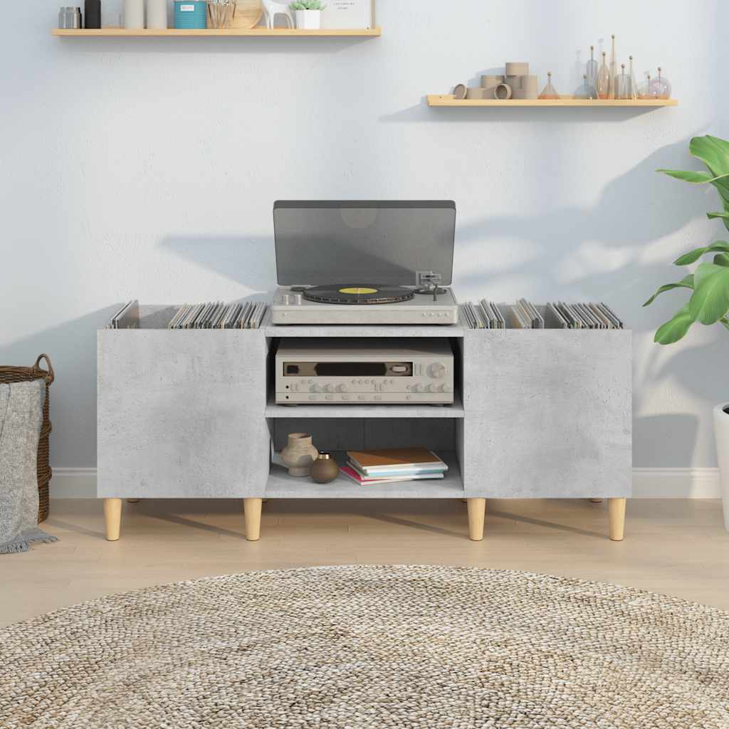 vidaXL Dulap pentru discuri gri beton, 121x38x48 cm, lemn prelucrat vidaXL Dulap pentru discuri gri beton, 121x38x48 cm, lemn prelucrat