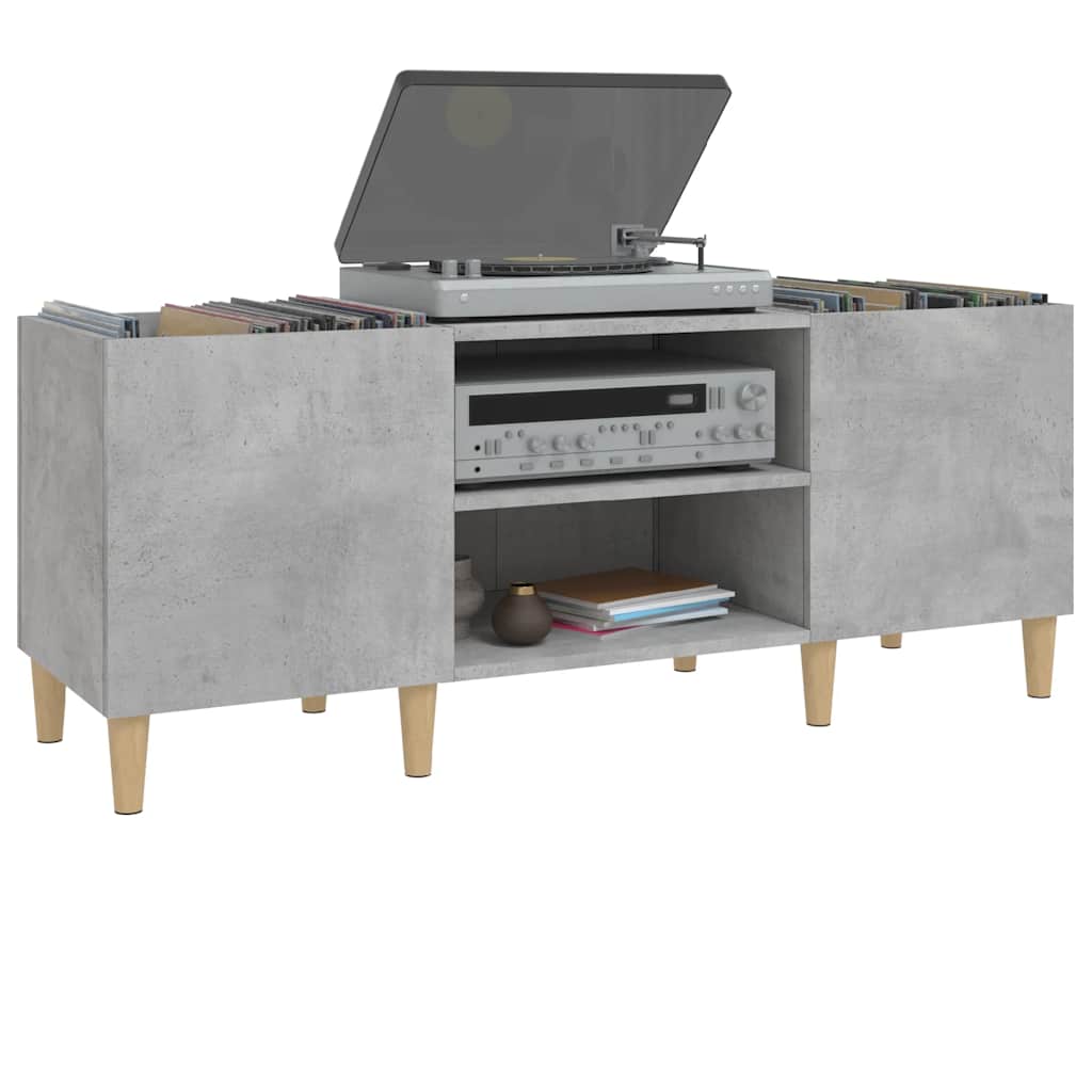 vidaXL Dulap pentru discuri gri beton, 121x38x48 cm, lemn prelucrat vidaXL Dulap pentru discuri gri beton, 121x38x48 cm, lemn prelucrat