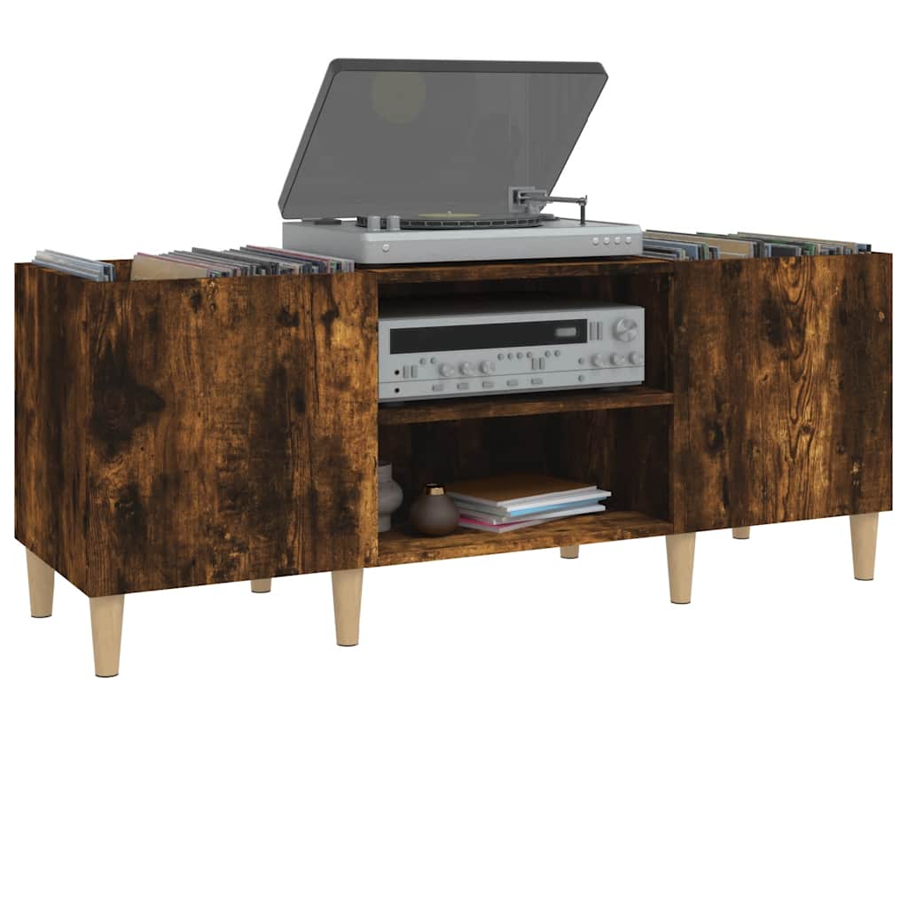 vidaXL Dulap pentru discuri stejar afumat 121x38x48 cm, lemn prelucrat vidaXL Dulap pentru discuri stejar afumat 121x38x48 cm, lemn prelucrat
