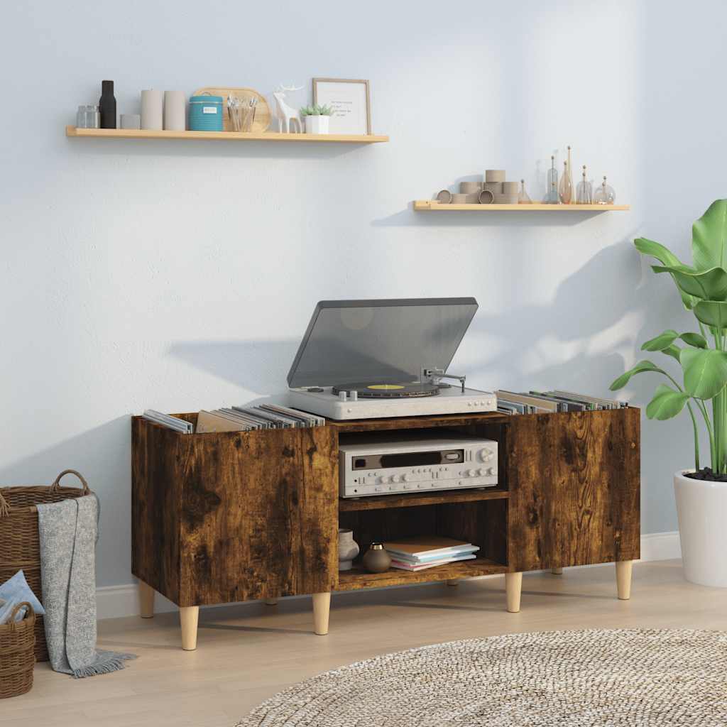 vidaXL Dulap pentru discuri stejar afumat 121x38x48 cm, lemn prelucrat vidaXL Dulap pentru discuri stejar afumat 121x38x48 cm, lemn prelucrat