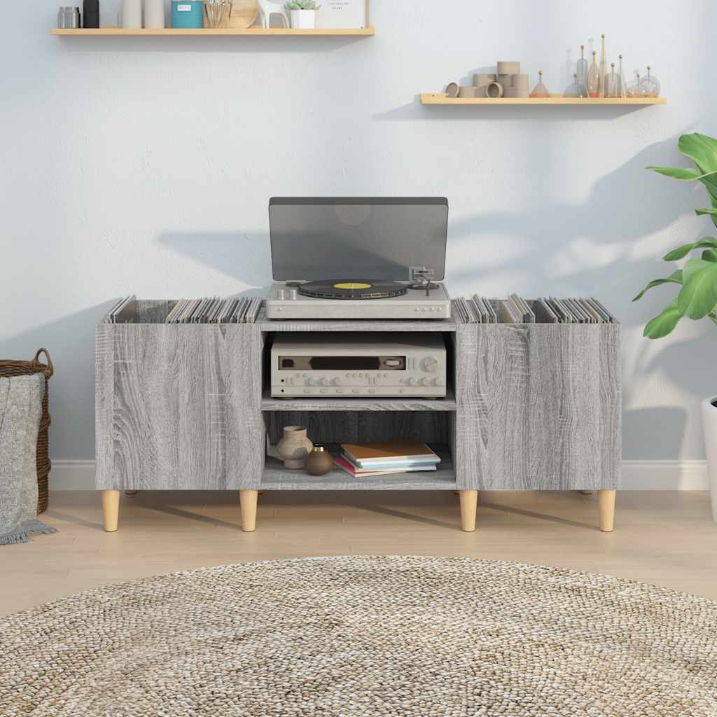 vidaXL Dulap pentru discuri gri sonoma, 121x38x48 cm, lemn prelucrat vidaXL Dulap pentru discuri gri sonoma, 121x38x48 cm, lemn prelucrat