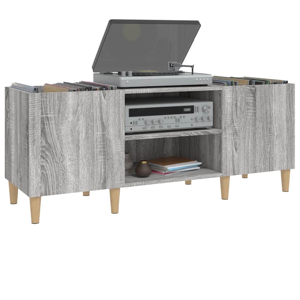 vidaXL Dulap pentru discuri gri sonoma, 121x38x48 cm, lemn prelucrat vidaXL Dulap pentru discuri gri sonoma, 121x38x48 cm, lemn prelucrat