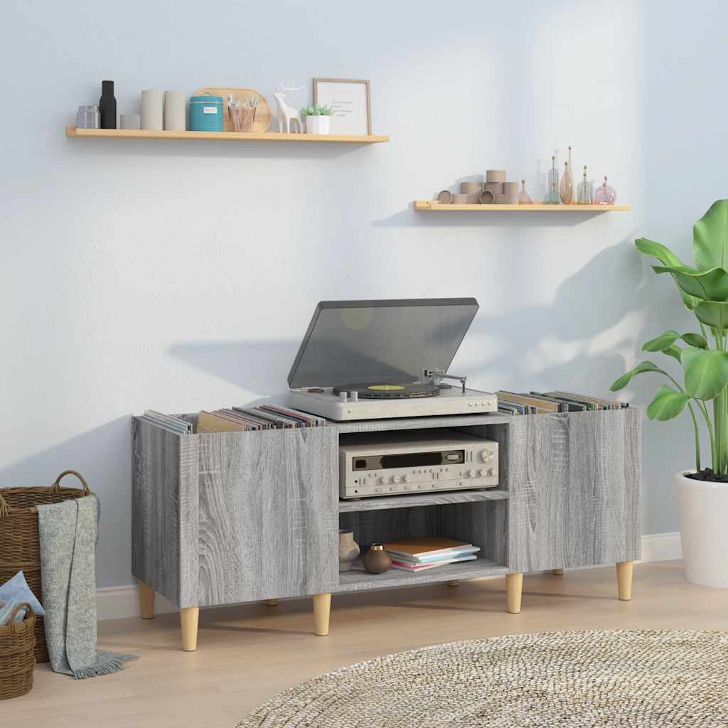 vidaXL Dulap pentru discuri gri sonoma, 121x38x48 cm, lemn prelucrat vidaXL Dulap pentru discuri gri sonoma, 121x38x48 cm, lemn prelucrat