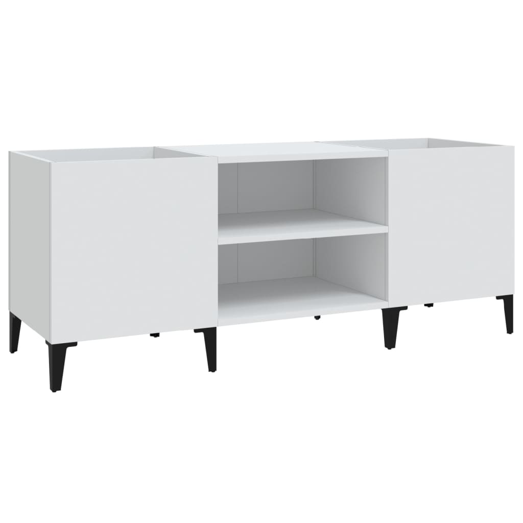 vidaXL Comodă discuri, alb, 121x38x48 cm, lemn prelucrat vidaXL Comodă discuri, alb, 121x38x48 cm, lemn prelucrat