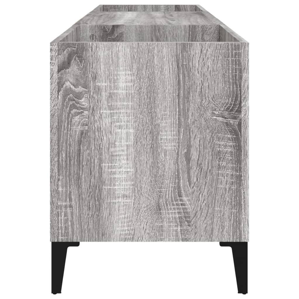 vidaXL Dulap pentru discuri gri sonoma, 121x38x48 cm, lemn prelucrat