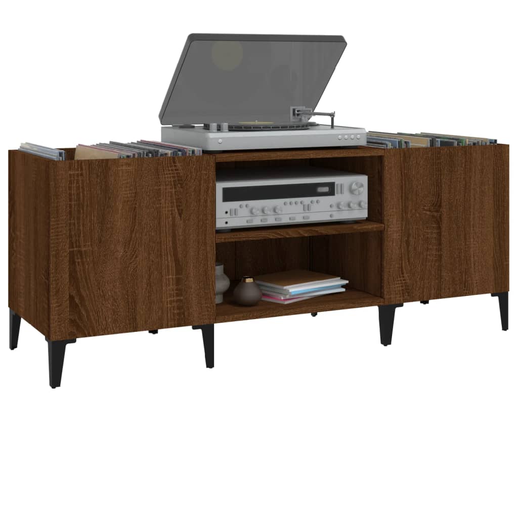 vidaXL Dulap pentru discuri stejar maro, 121x38x48 cm, lemn prelucrat vidaXL Dulap pentru discuri stejar maro, 121x38x48 cm, lemn prelucrat