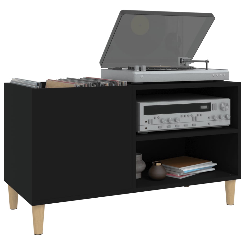 vidaXL Dulap pentru discuri, negru, 84,5x38x48 cm, lemn prelucrat