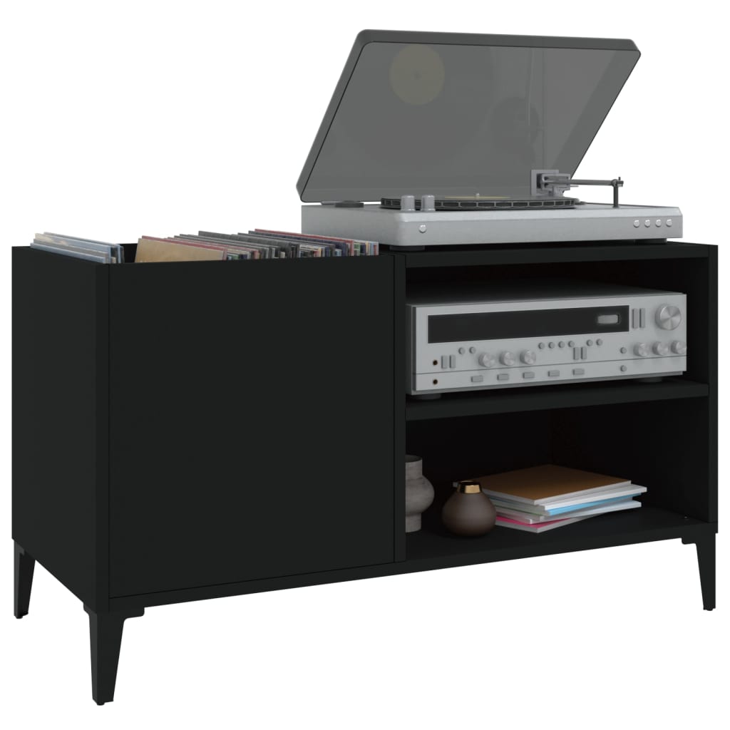 vidaXL Dulap pentru discuri, negru, 84,5x38x48 cm, lemn prelucrat vidaXL Dulap pentru discuri, negru, 84,5x38x48 cm, lemn prelucrat