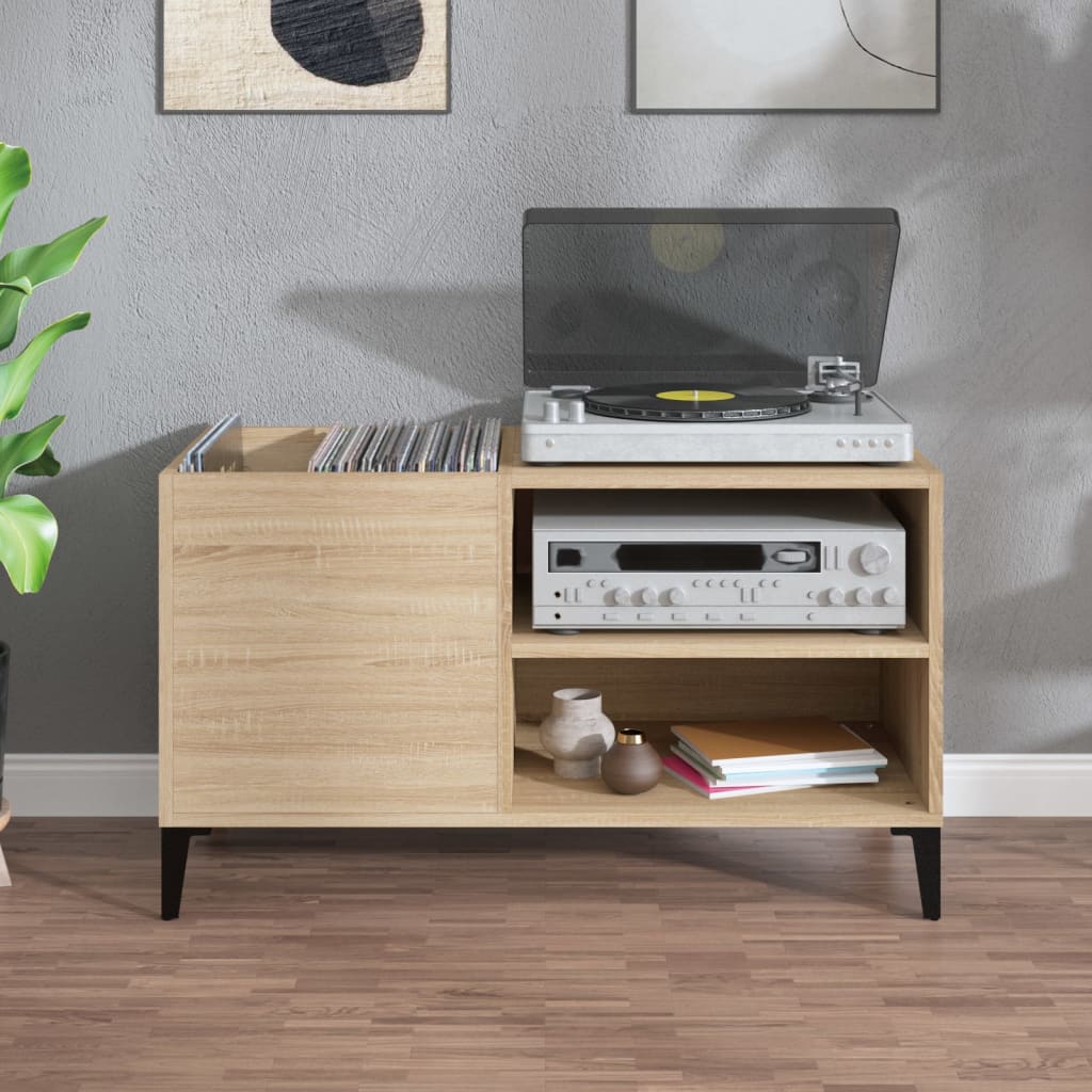 vidaXL Dulap pentru discuri stejar sonoma 84,5x38x48 cm lemn prelucrat vidaXL Dulap pentru discuri stejar sonoma 84,5x38x48 cm lemn prelucrat