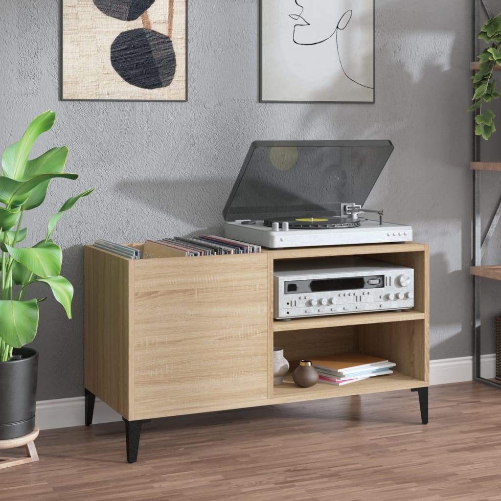 vidaXL Dulap pentru discuri stejar sonoma 84,5x38x48 cm lemn prelucrat vidaXL Dulap pentru discuri stejar sonoma 84,5x38x48 cm lemn prelucrat