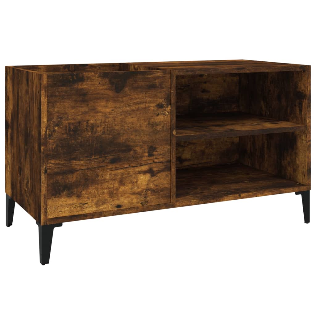 vidaXL Dulap pentru discuri stejar afumat 84,5x38x48 cm lemn prelucrat vidaXL Dulap pentru discuri stejar afumat 84,5x38x48 cm lemn prelucrat