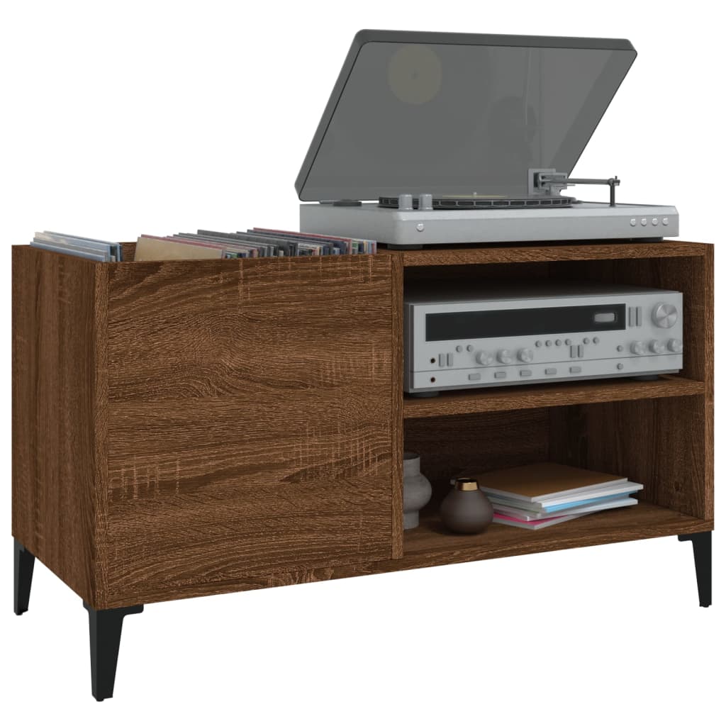 vidaXL Dulap pentru discuri stejar maro, 84,5x38x48 cm, lemn prelucrat vidaXL Dulap pentru discuri stejar maro, 84,5x38x48 cm, lemn prelucrat