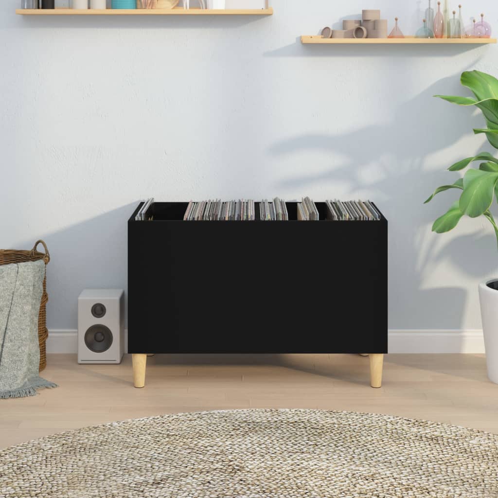 vidaXL Dulap pentru discuri, negru, 74,5x38x48 cm, lemn prelucrat