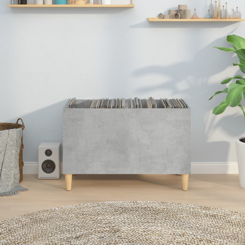 vidaXL Dulap pentru discuri, gri beton, 74,5x38x48 cm, lemn prelucrat vidaXL Dulap pentru discuri, gri beton, 74,5x38x48 cm, lemn prelucrat