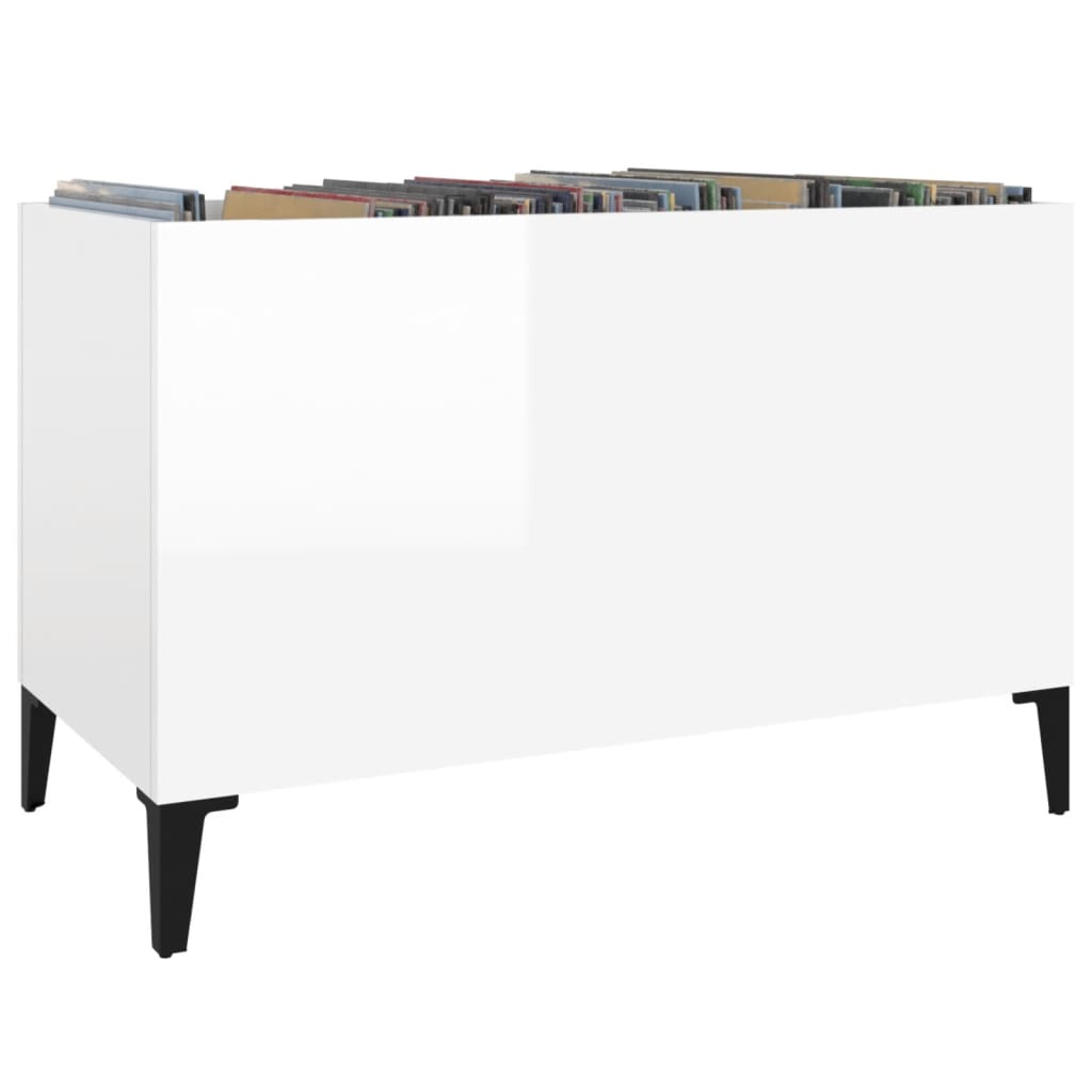 vidaXL Dulap pt discuri, alb extralucios 74,5x38x48 cm lemn prelucrat