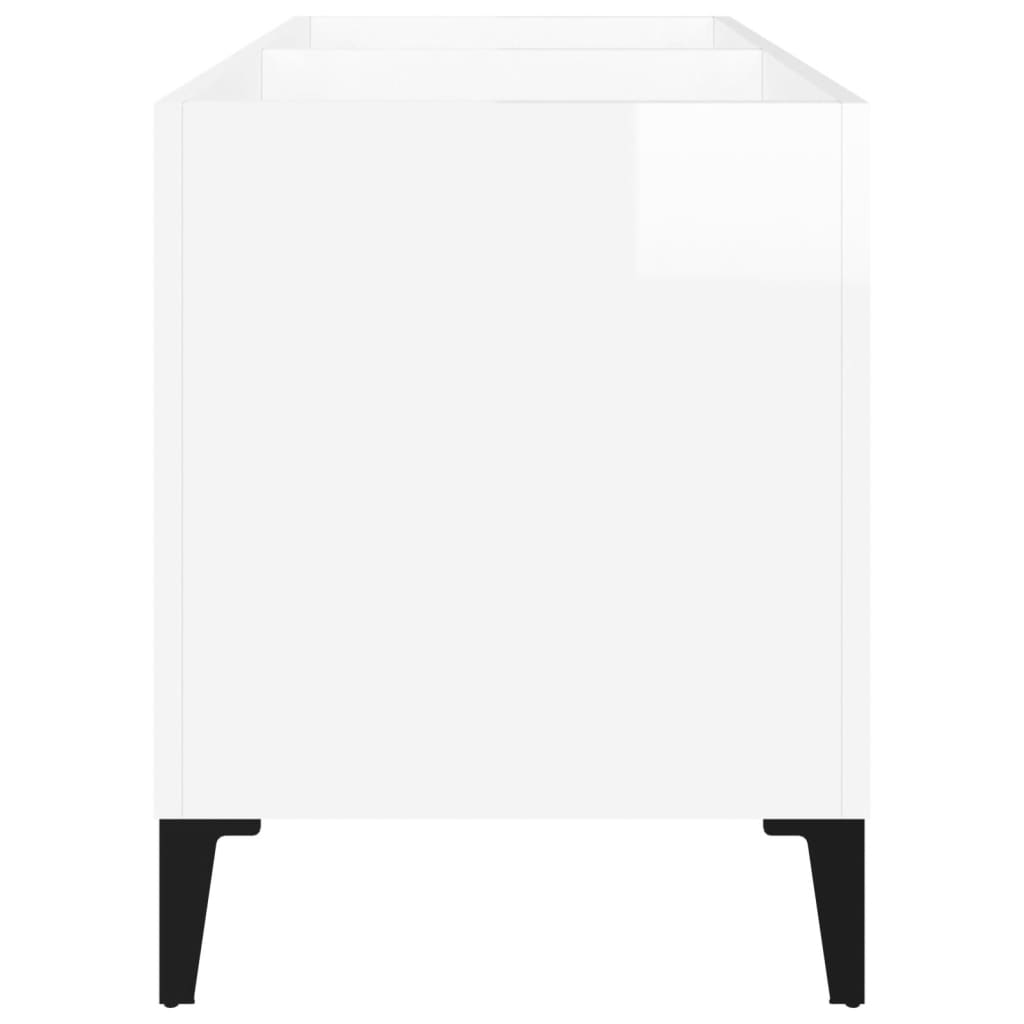 vidaXL Dulap pt discuri, alb extralucios 74,5x38x48 cm lemn prelucrat
