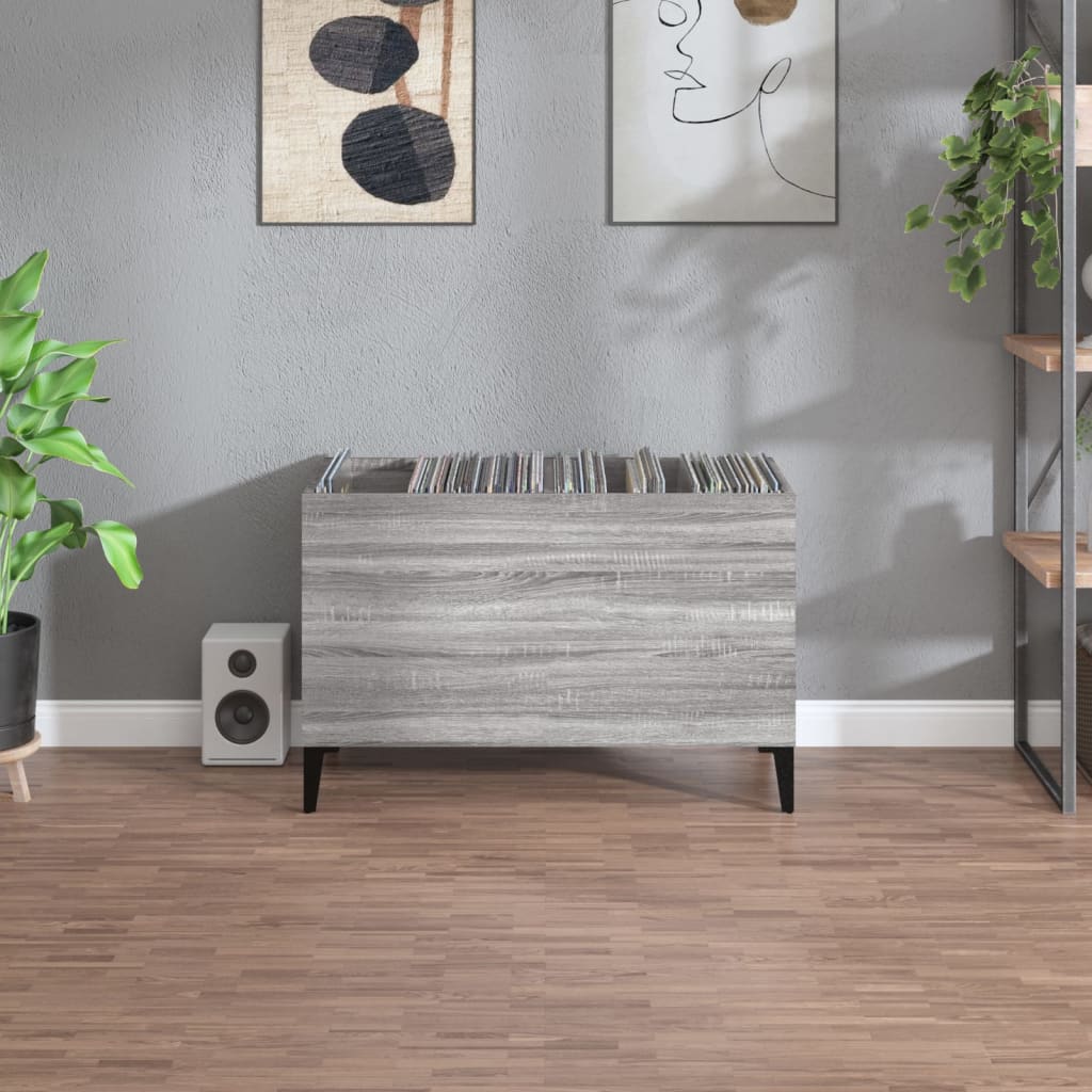 vidaXL Dulap pentru discuri gri sonoma 74,5x38x48 cm lemn prelucrat vidaXL Dulap pentru discuri gri sonoma 74,5x38x48 cm lemn prelucrat