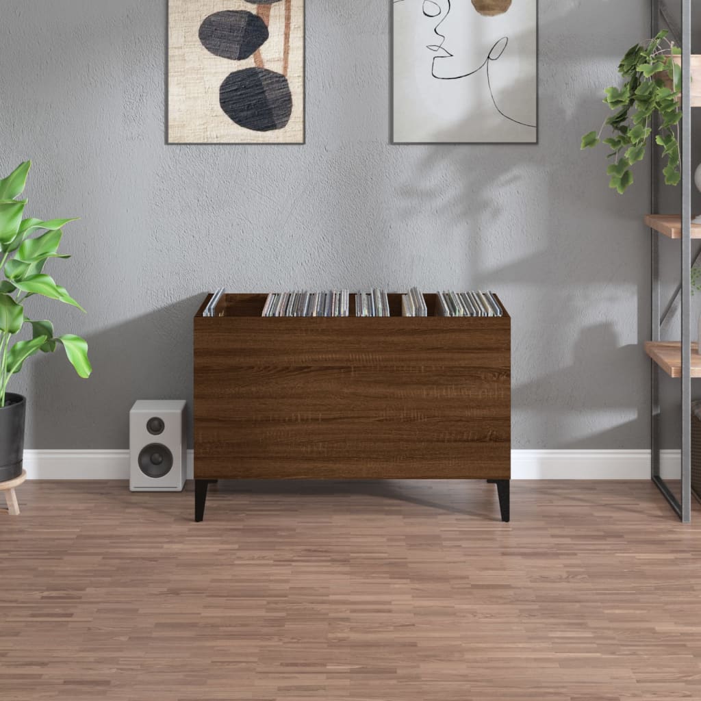 vidaXL Dulap pentru discuri stejar maro 74,5x38x48 cm lemn prelucrat vidaXL Dulap pentru discuri stejar maro 74,5x38x48 cm lemn prelucrat